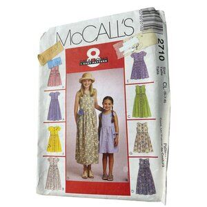 Y2K McCalls 2710 Girls Sewing Pattern 8 Looks Dress Design Sizes CL 6-7-8 UNCUT
